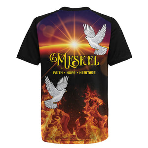 Eritrea Meskel Rugby Jersey Demera Cross Flames of Faith