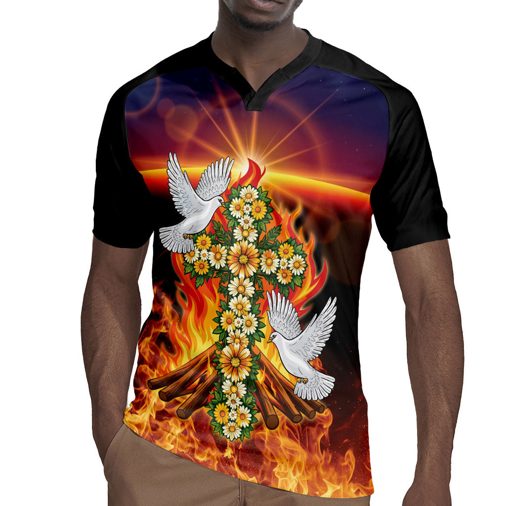 Eritrea Meskel Rugby Jersey Demera Cross Flames of Faith