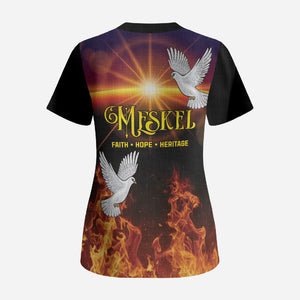Eritrea Meskel Scrub Top Demera Cross Flames of Faith