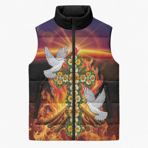 Eritrea Meskel Sleeveless Puffer Jacket Demera Cross Flames of Faith