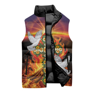 Eritrea Meskel Sleeveless Puffer Jacket Demera Cross Flames of Faith