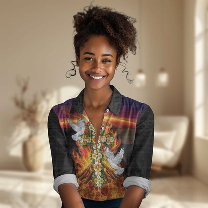 Eritrea Meskel Women Casual Shirt Demera Cross Flames of Faith