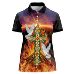 Eritrea Meskel Women Polo Shirt Demera Cross Flames of Faith