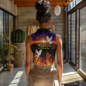 Eritrea Meskel Women Sleeveless Polo Shirt Demera Cross Flames of Faith