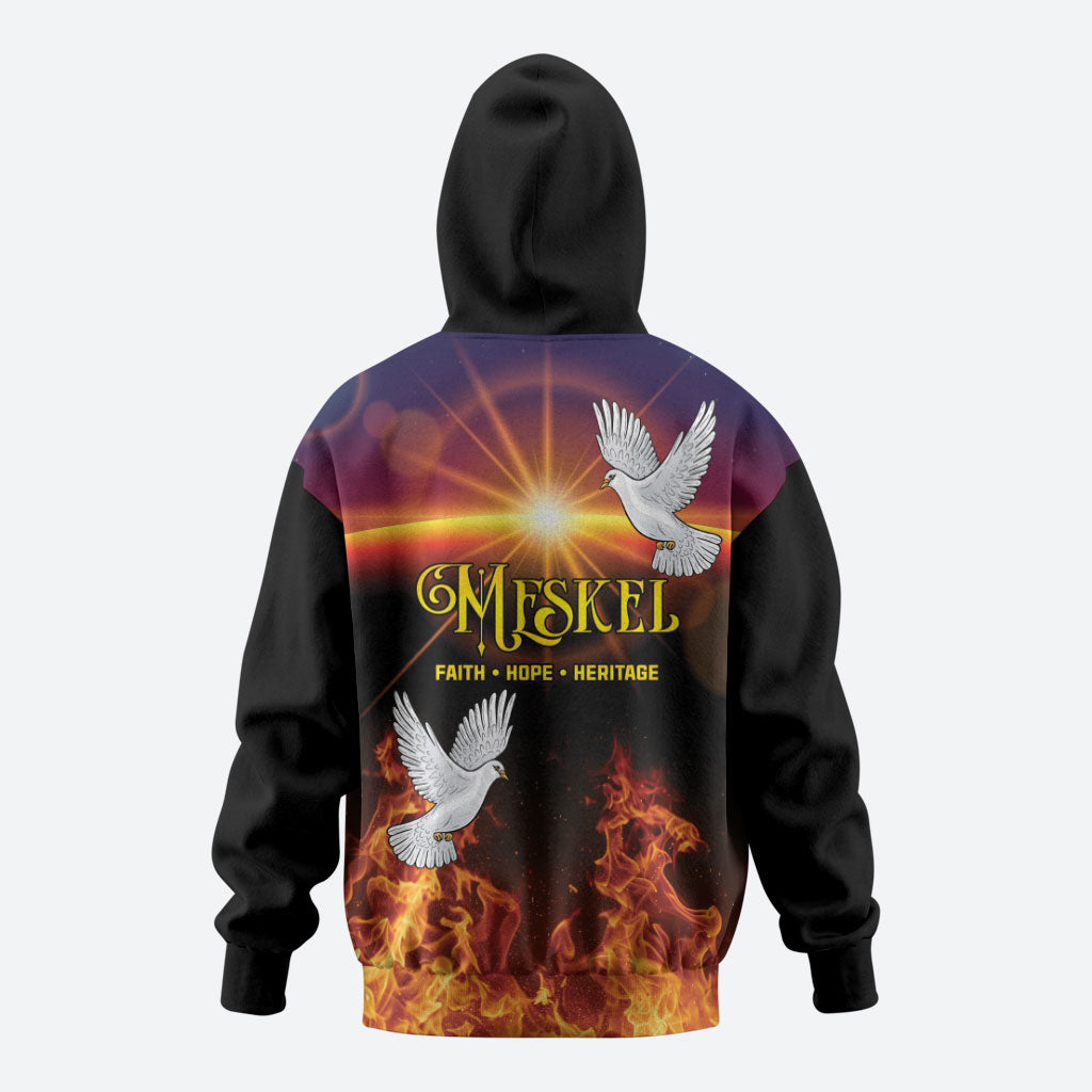 Eritrea Meskel Zip Hoodie Demera Cross Flames of Faith