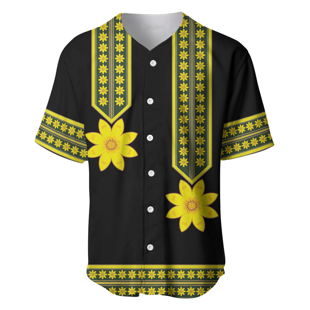 Ethiopian Enkutatash Baseball Jersey Black Adey Flower Tilet Habesha Inspired