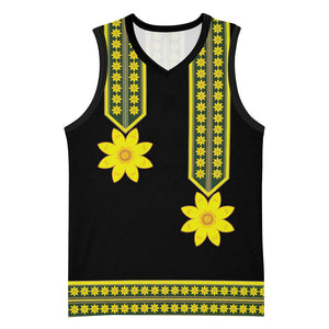Ethiopian Enkutatash Basketball Jersey Black Adey Flower Tilet Habesha Inspired
