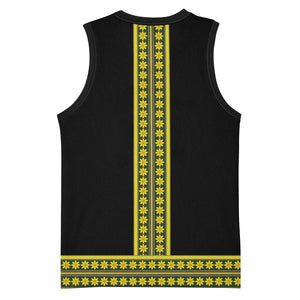 Ethiopian Enkutatash Basketball Jersey Black Adey Flower Tilet Habesha Inspired