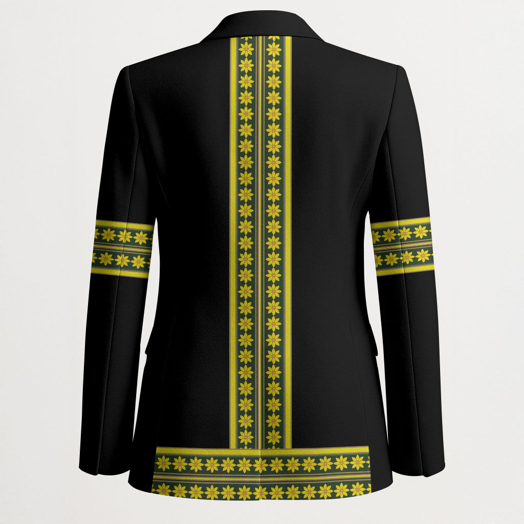 Ethiopian Enkutatash Blazer Black Adey Flower Tilet Habesha Inspired