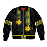 Ethiopian Enkutatash Bomber Jacket Black Adey Flower Tilet Habesha Inspired