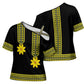 Ethiopian Enkutatash Cross Shoulder Shirt Black Adey Flower Tilet Habesha Inspired