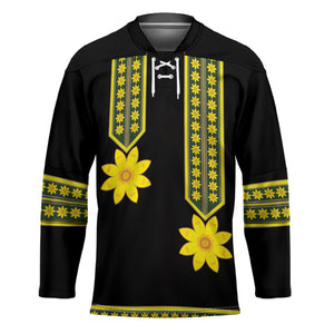 Ethiopian Enkutatash Hockey Jersey Black Adey Flower Tilet Habesha Inspired