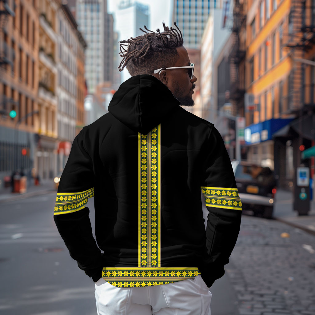 Ethiopian Enkutatash Hoodie Black Adey Flower Tilet Habesha Inspired