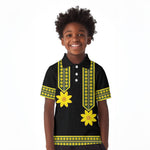 Ethiopian Enkutatash Kid Polo Shirt Black Adey Flower Tilet Habesha Inspired