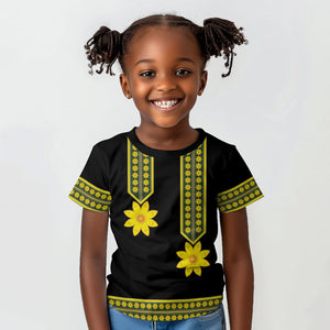 Ethiopian Enkutatash Kid T shirt Black Adey Flower Tilet Habesha Inspired