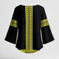 Ethiopian Enkutatash Kimono Sleeve Blouse Black Adey Flower Tilet Habesha Inspired