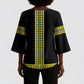 Ethiopian Enkutatash Kimono Sleeve Blouse Black Adey Flower Tilet Habesha Inspired