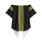 Ethiopian Enkutatash Off Shoulder Wrap Waist Top Black Adey Flower Tilet Habesha Inspired