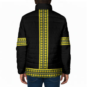 Ethiopian Enkutatash Padded Jacket Black Adey Flower Tilet Habesha Inspired