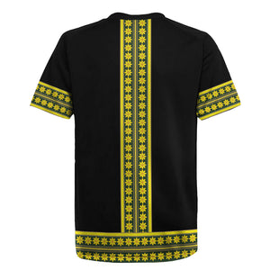 Ethiopian Enkutatash Rugby Jersey Black Adey Flower Tilet Habesha Inspired