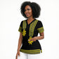 Ethiopian Enkutatash Scrub Top Black Adey Flower Tilet Habesha Inspired