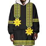 Ethiopian Enkutatash Wearable Blanket Hoodie Black Adey Flower Tilet Habesha Inspired