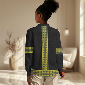 Ethiopian Enkutatash Women Casual Shirt Black Adey Flower Tilet Habesha Inspired