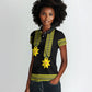 Ethiopian Enkutatash Women Polo Shirt Black Adey Flower Tilet Habesha Inspired