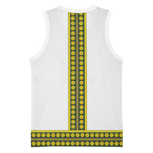 Ethiopian Enkutatash Basketball Jersey White Adey Flower Tilet Habesha Inspired