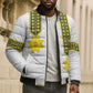 Ethiopian Enkutatash Bomber Puffer Jacket White Adey Flower Tilet Habesha Inspired