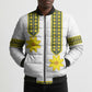Ethiopian Enkutatash Bomber Puffer Jacket White Adey Flower Tilet Habesha Inspired