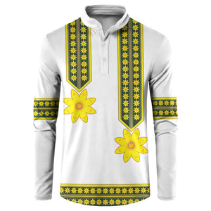 Ethiopian Enkutatash Button Sweatshirt White Adey Flower Tilet Habesha Inspired