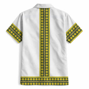Ethiopian Enkutatash Hawaiian Shirt White Adey Flower Tilet Habesha Inspired