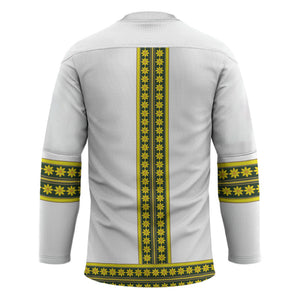 Ethiopian Enkutatash Hockey Jersey White Adey Flower Tilet Habesha Inspired