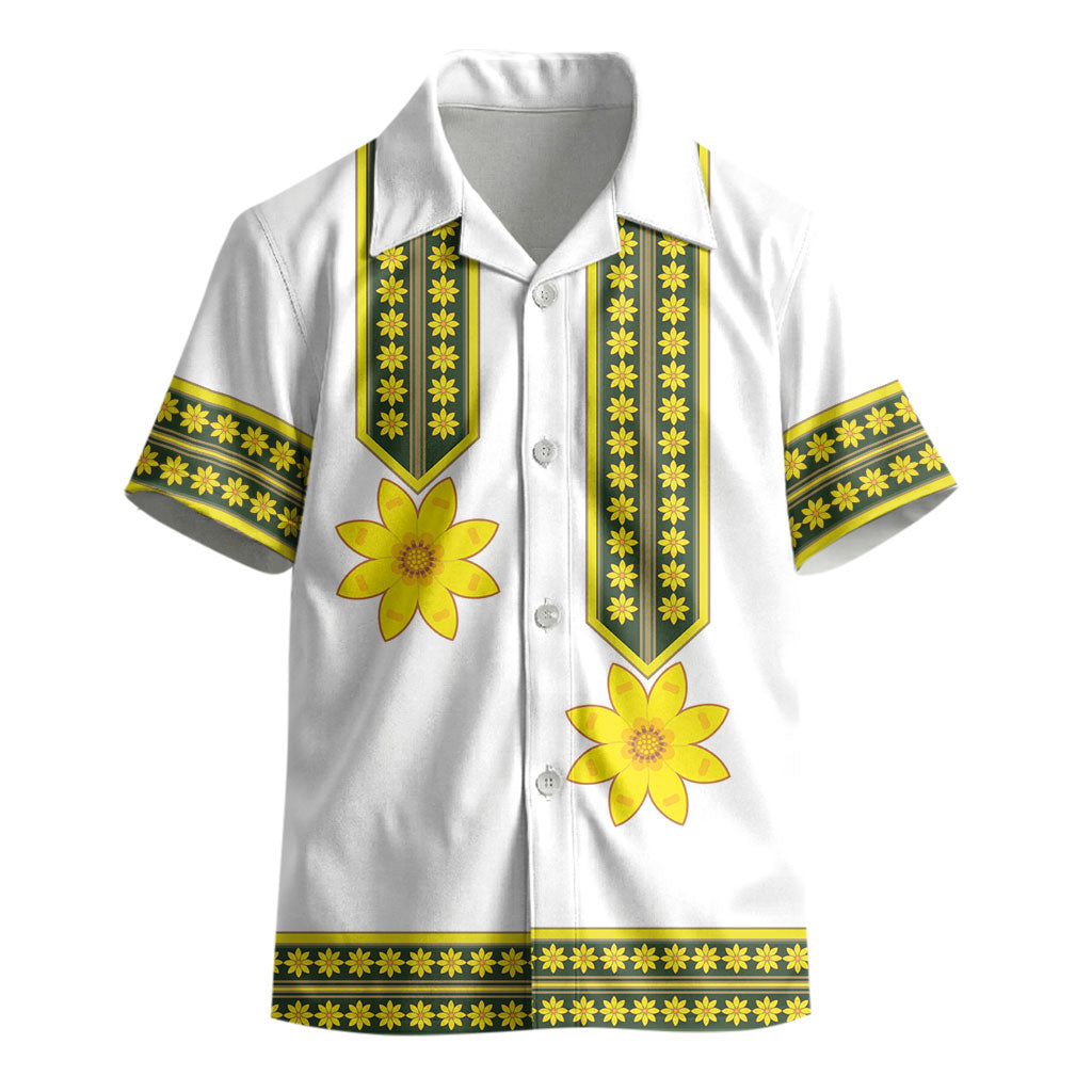Ethiopian Enkutatash Kid Hawaiian Shirt White Adey Flower Tilet Habesha Inspired