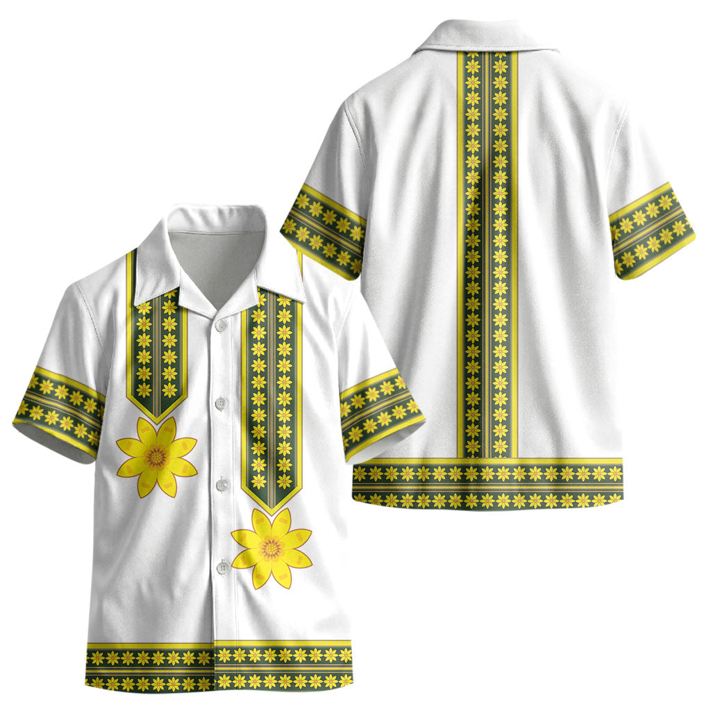 Ethiopian Enkutatash Kid Hawaiian Shirt White Adey Flower Tilet Habesha Inspired