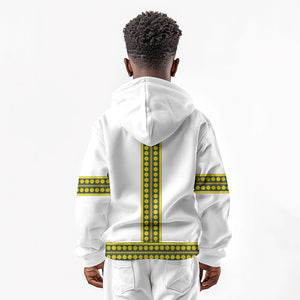 Ethiopian Enkutatash Kid Hoodie White Adey Flower Tilet Habesha Inspired