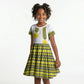 Ethiopian Enkutatash Kid Short Sleeve Dress White Adey Flower Tilet Habesha Inspired