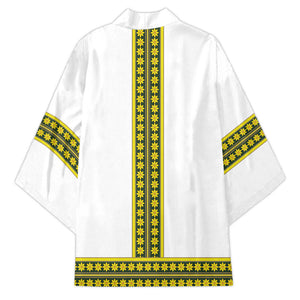 Ethiopian Enkutatash Kimono White Adey Flower Tilet Habesha Inspired