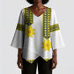 Ethiopian Enkutatash Kimono Sleeve Blouse White Adey Flower Tilet Habesha Inspired