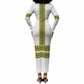 Ethiopian Enkutatash Long Sleeve Bodycon Dress White Adey Flower Tilet Habesha Inspired