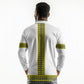 Ethiopian Enkutatash Long Sleeve Polo Shirt White Adey Flower Tilet Habesha Inspired