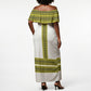 Ethiopian Enkutatash Off Shoulder Maxi Dress White Adey Flower Tilet Habesha Inspired