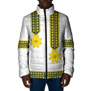 Ethiopian Enkutatash Padded Jacket White Adey Flower Tilet Habesha Inspired