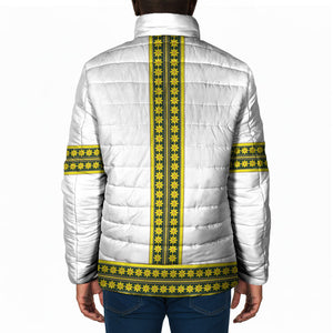 Ethiopian Enkutatash Padded Jacket White Adey Flower Tilet Habesha Inspired