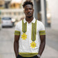 Ethiopian Enkutatash Polo Shirt White Adey Flower Tilet Habesha Inspired