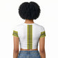 Ethiopian Enkutatash Raglan Cropped T shirt White Adey Flower Tilet Habesha Inspired