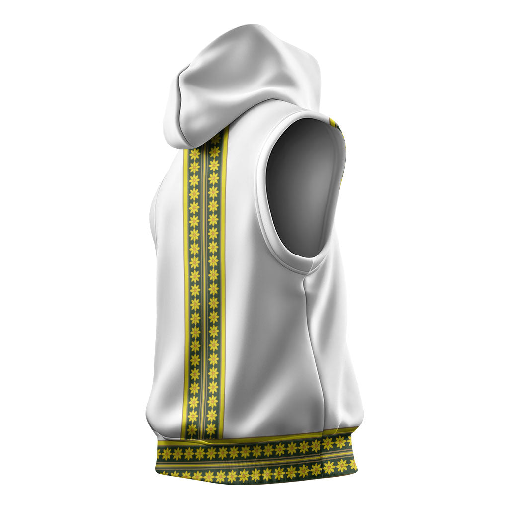 Ethiopian Enkutatash Sleeveless Hoodie White Adey Flower Tilet Habesha Inspired