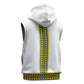 Ethiopian Enkutatash Sleeveless Zip Hoodie White Adey Flower Tilet Habesha Inspired