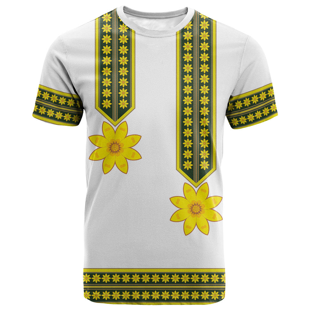 Ethiopian Enkutatash T shirt White Adey Flower Tilet Habesha Inspired